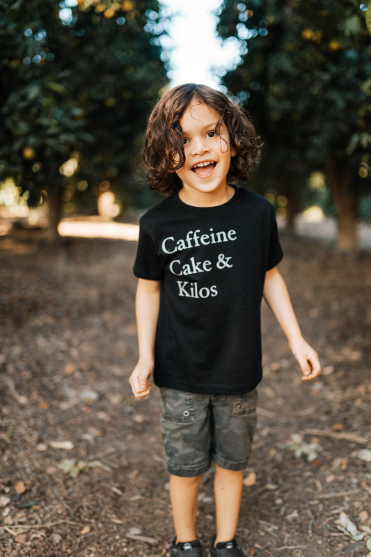Caffeinne, Cake, and Kilos T-shirt