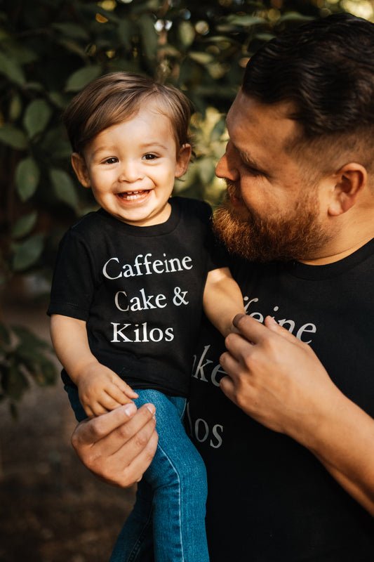 Caffeinne, Cake, and Kilos T-shirt